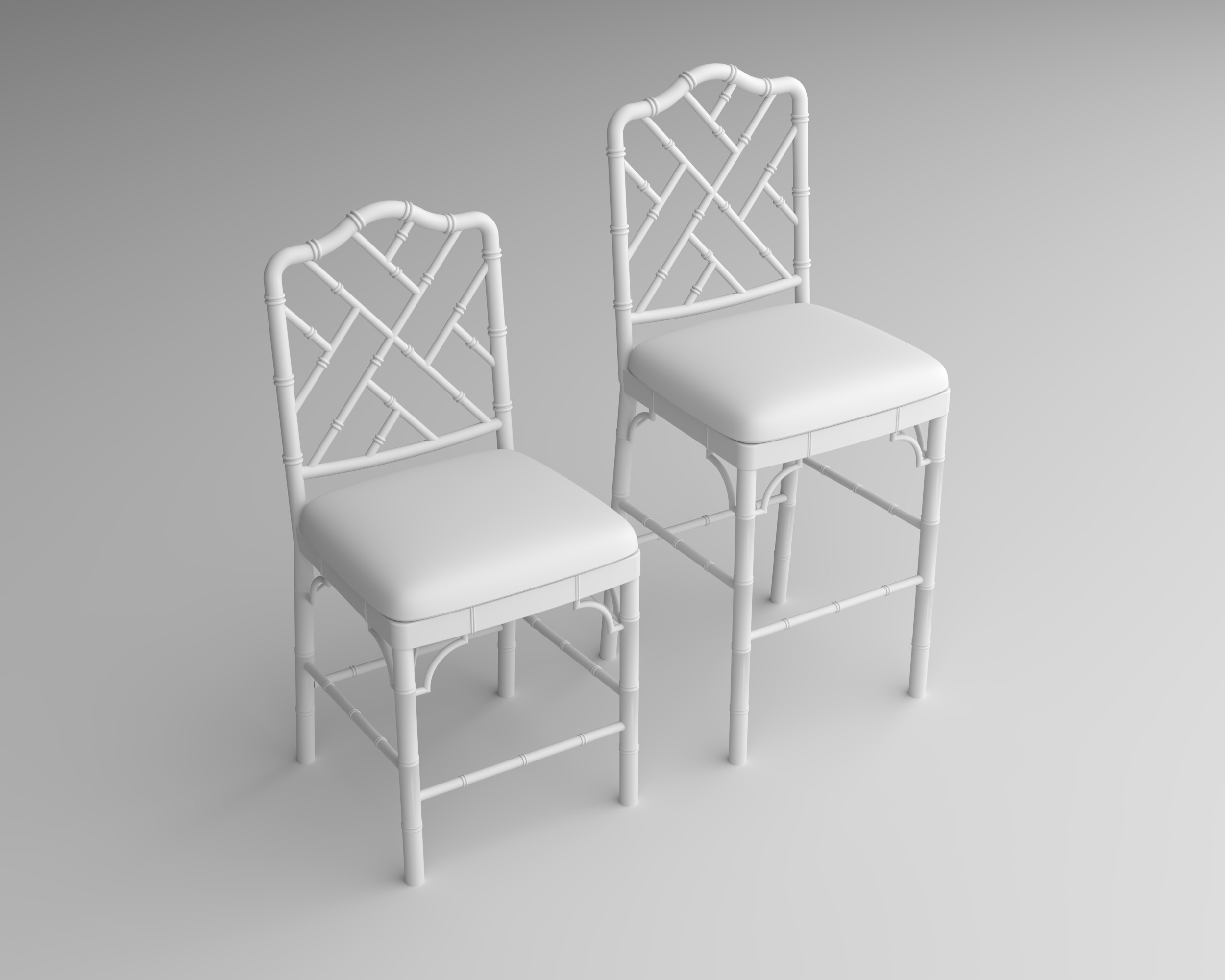 Faux Bamboo Bar Stools 3D model_4