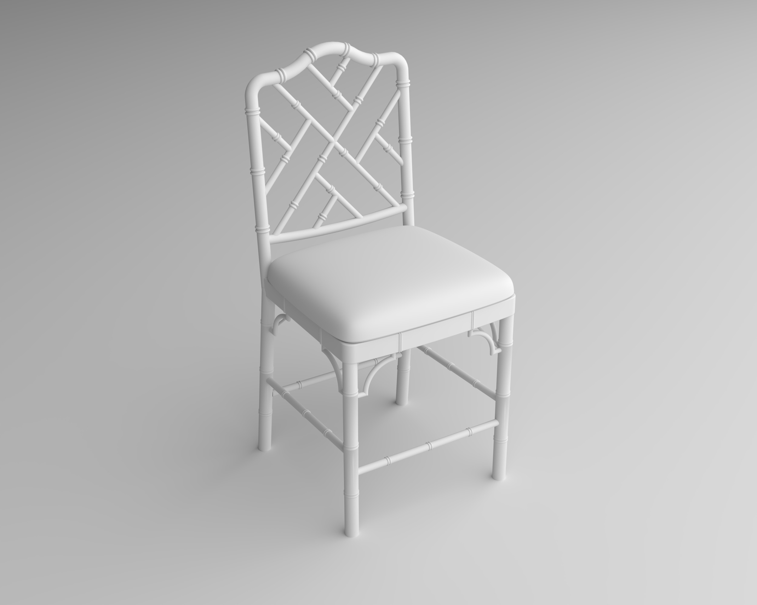 Faux Bamboo Bar Stools 3D model_5