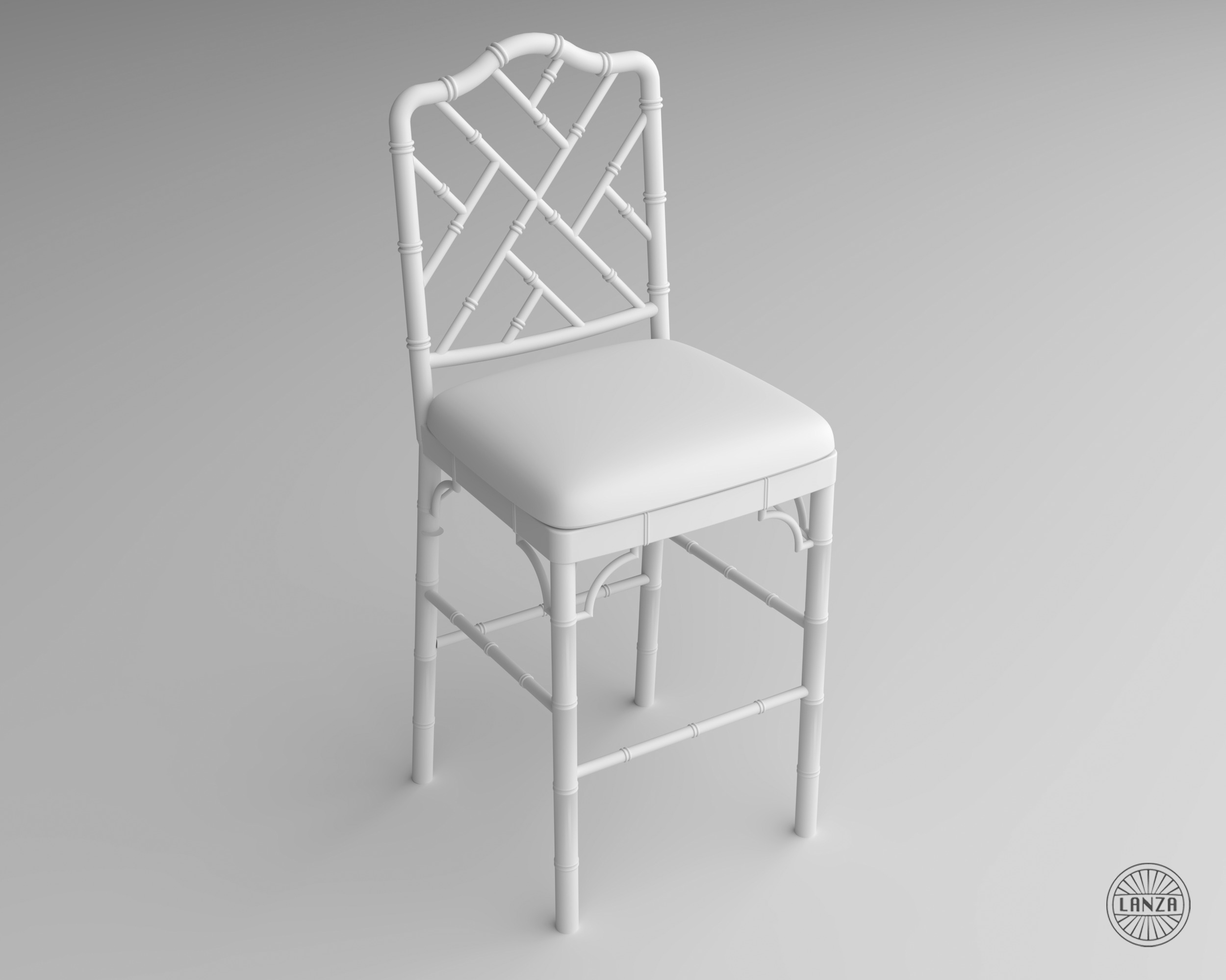 Faux Bamboo Bar Stools 3D model_6