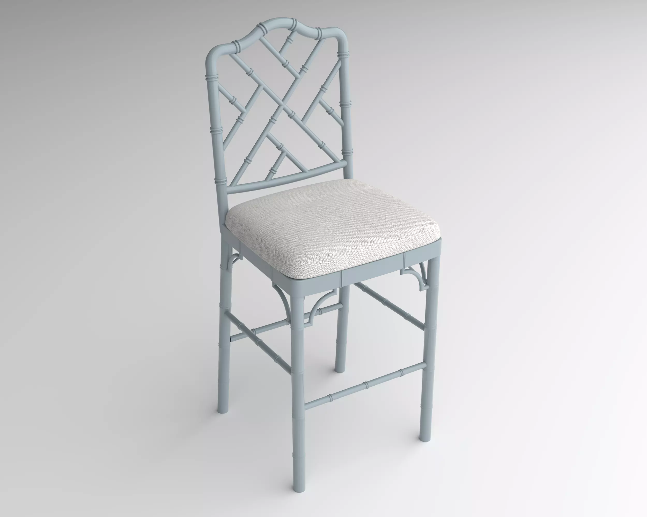 Faux Bamboo Bar Stools 3D model_0