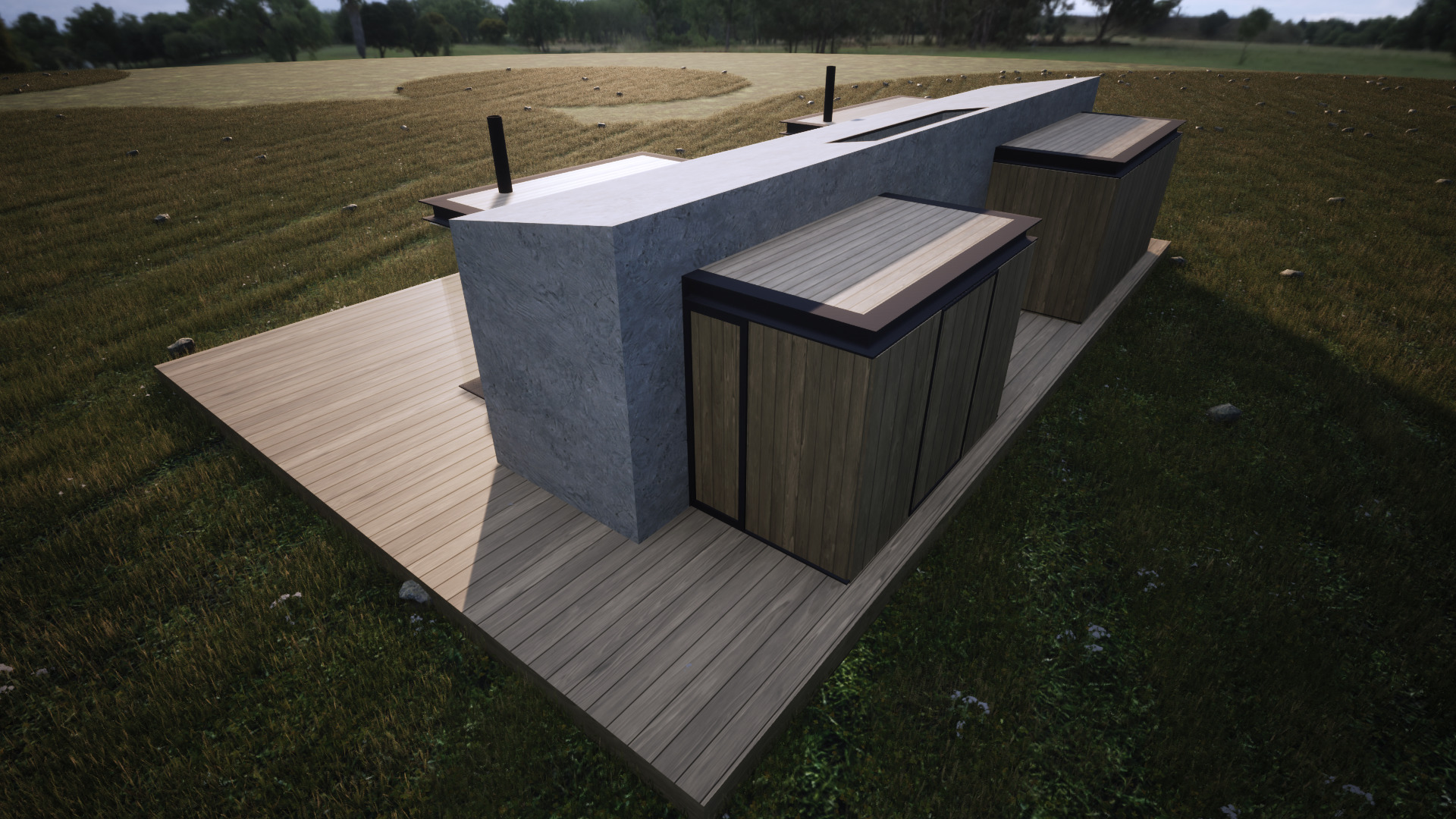 Modern House with Landscape  Twinmotion 3D Model 3D model_12