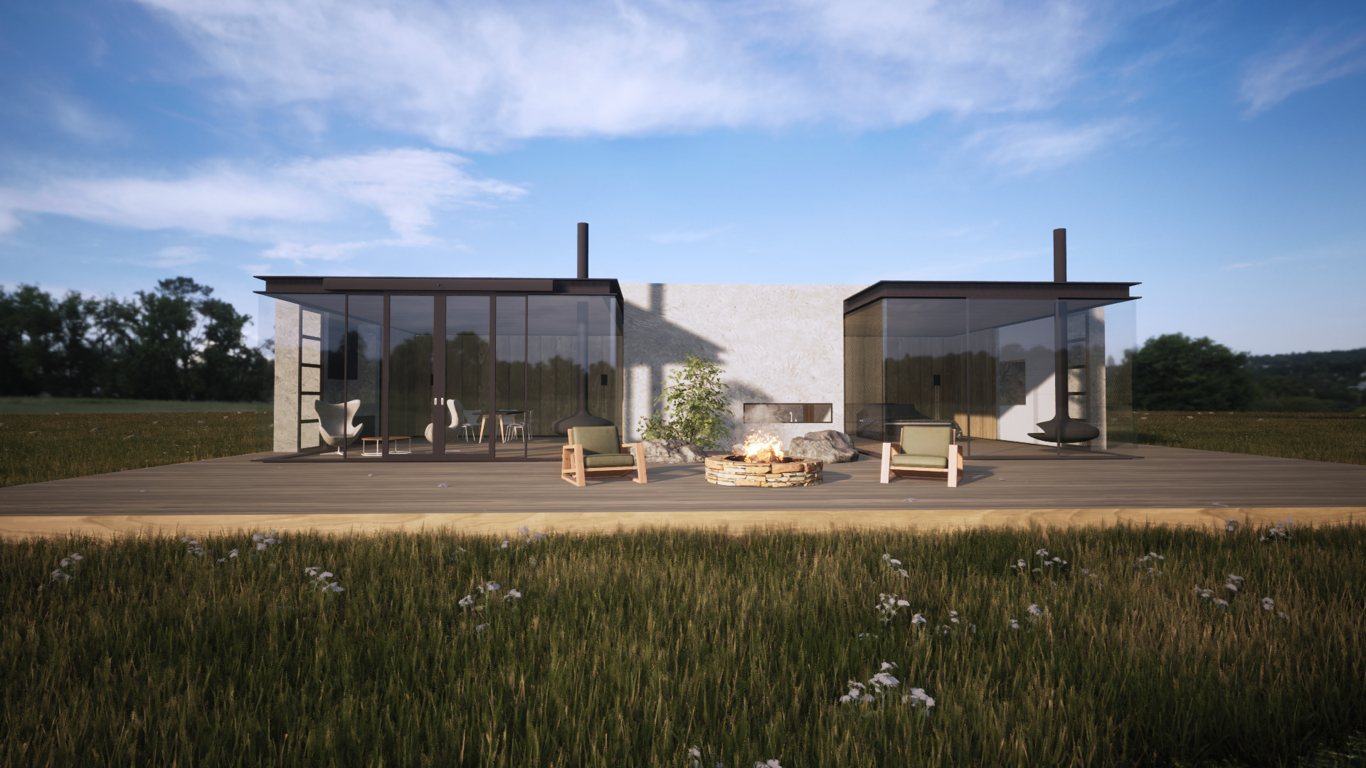 Modern House with Landscape  Twinmotion 3D Model 3D model_2