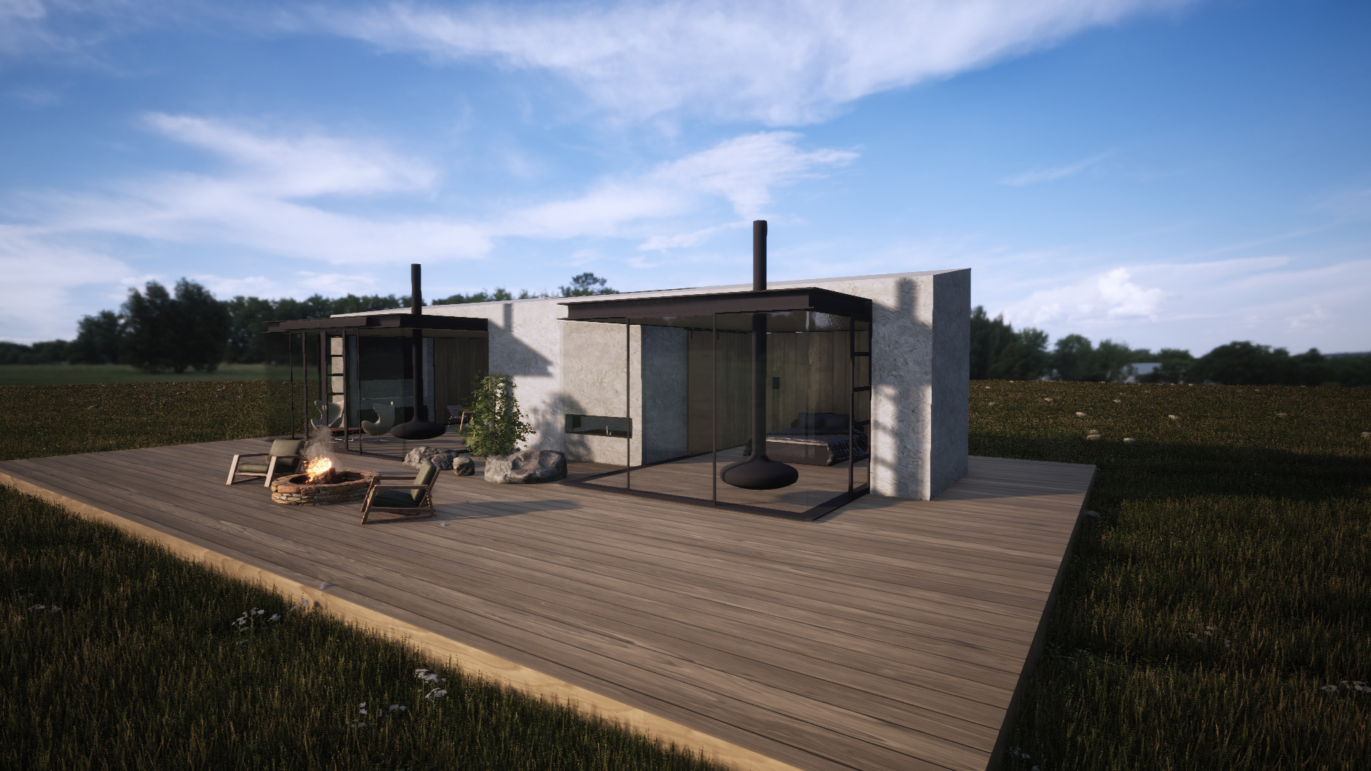 Modern House with Landscape  Twinmotion 3D Model 3D model_10