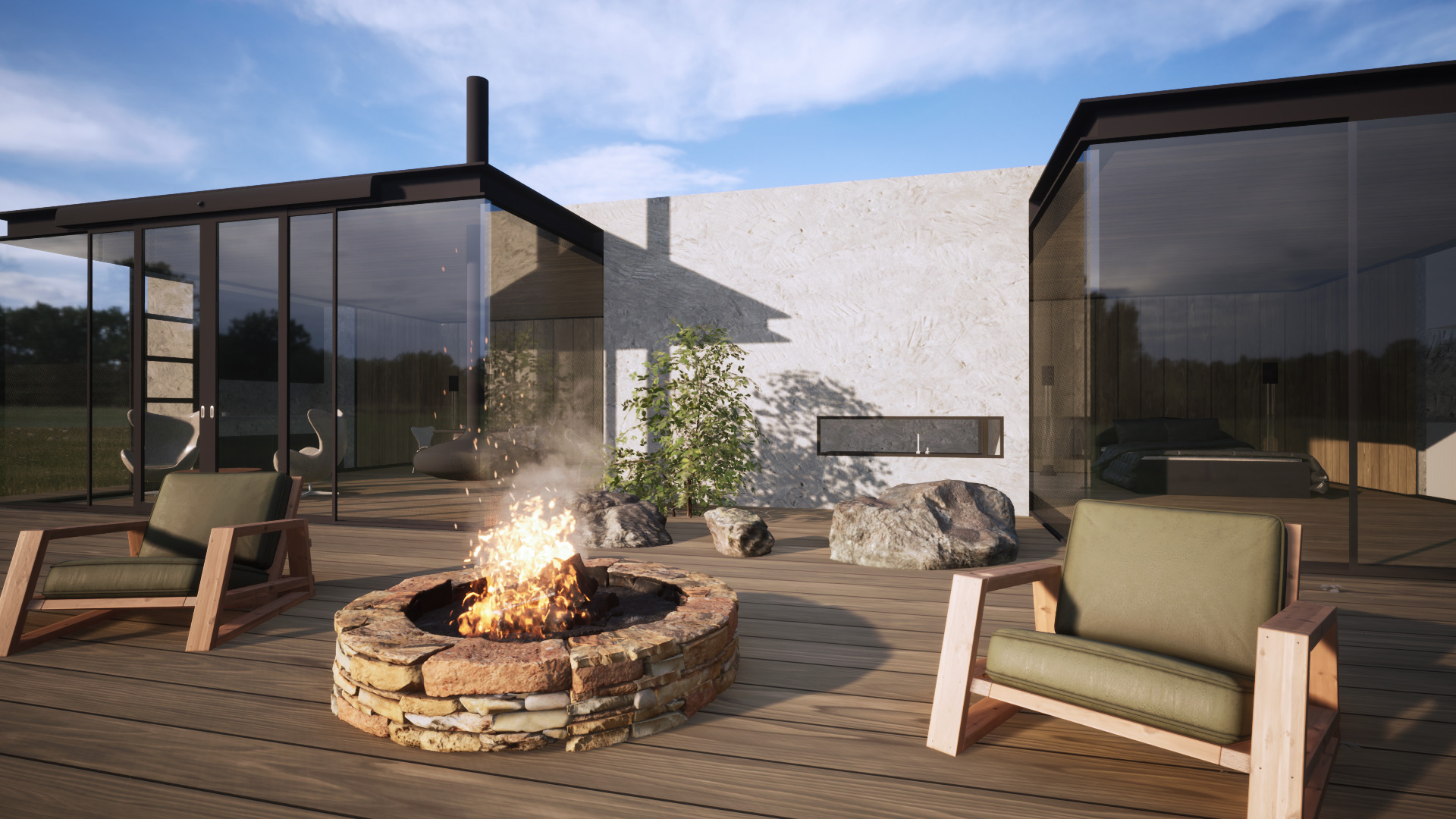 Modern House with Landscape  Twinmotion 3D Model 3D model_3