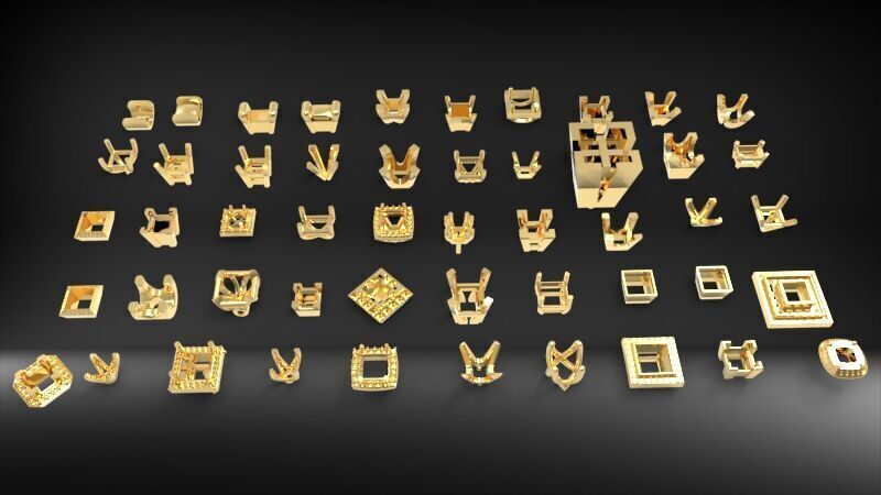 Various Princess Heads Findings Earrings nose rings styles 3D print model_2