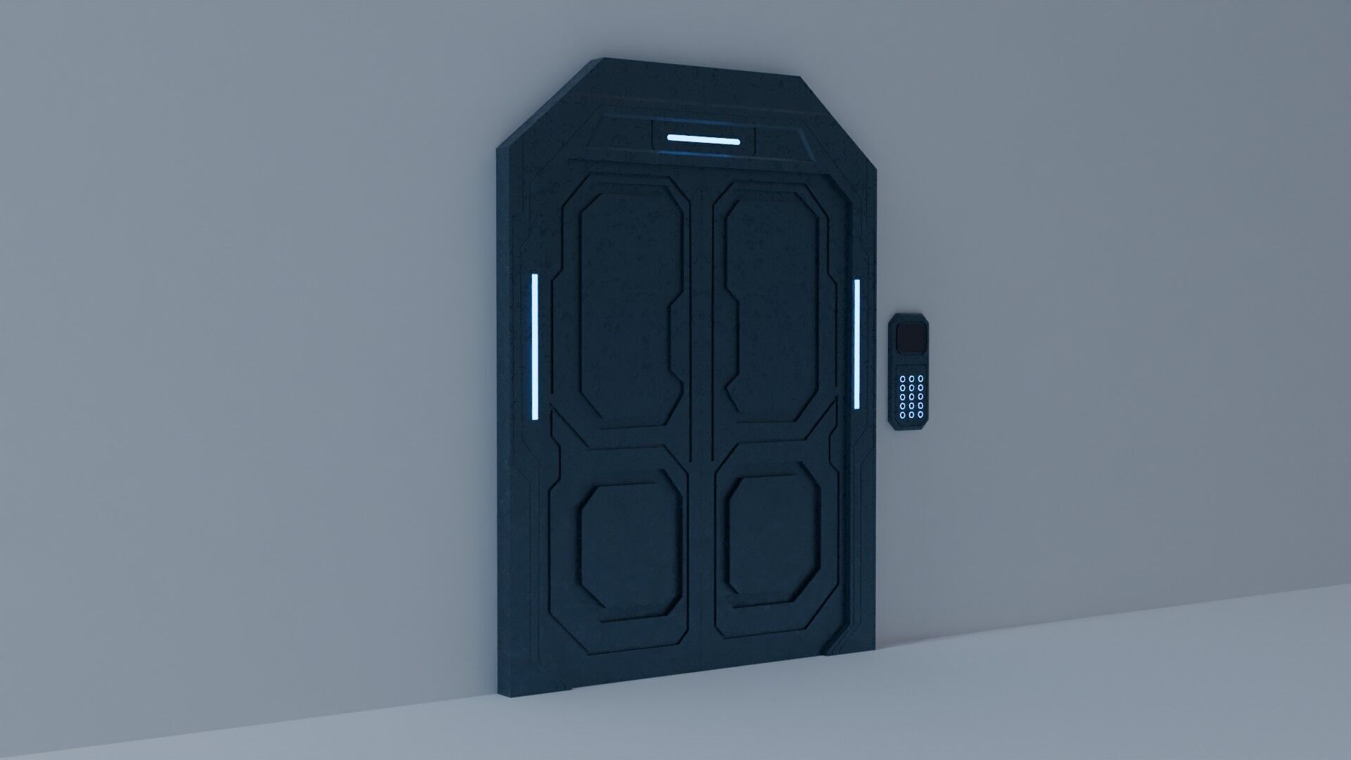 Sci fi elevator Low-poly 3D model_2