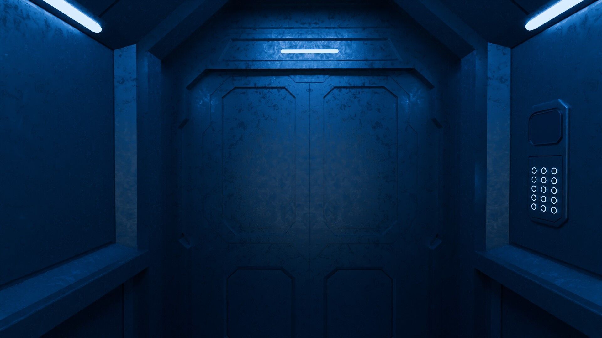 Sci fi elevator Low-poly 3D model_6