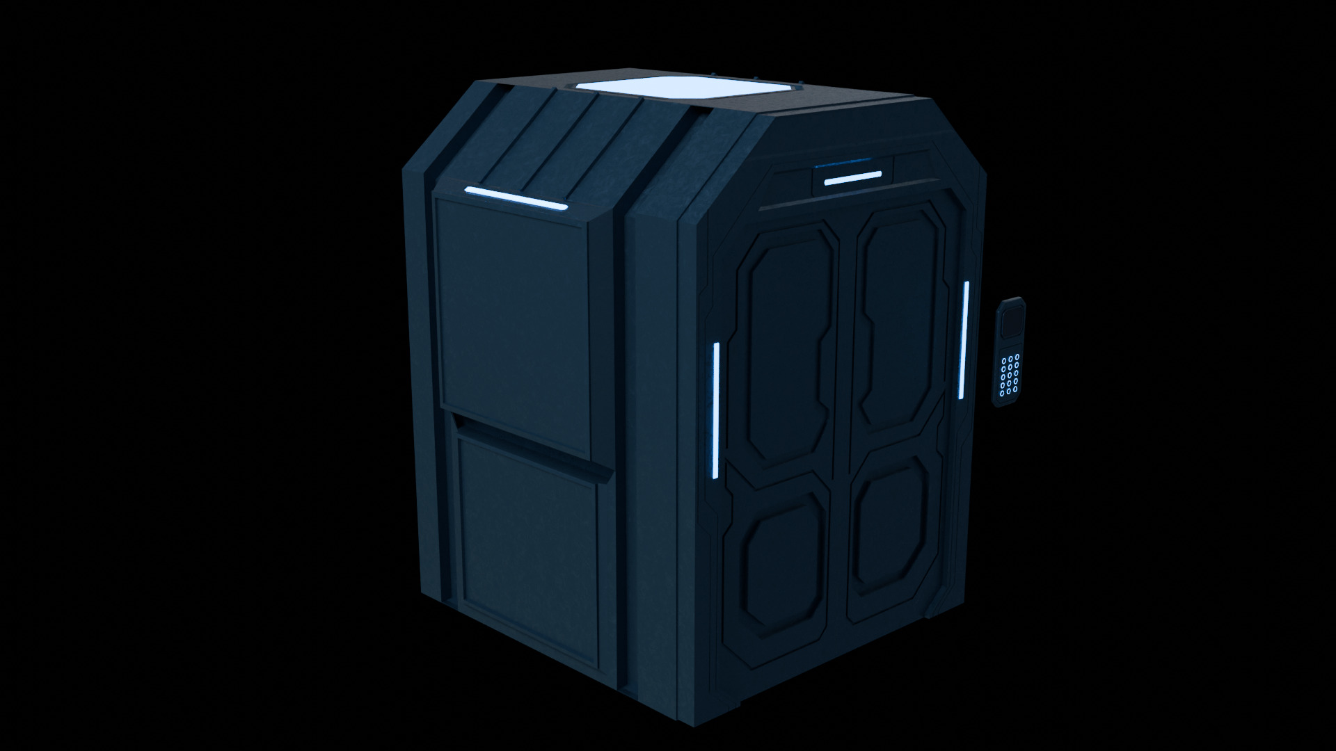 Sci fi elevator Low-poly 3D model_8
