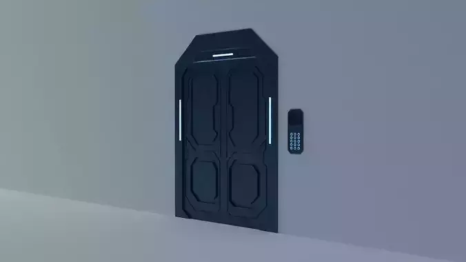 Sci fi elevator Low-poly 3D model