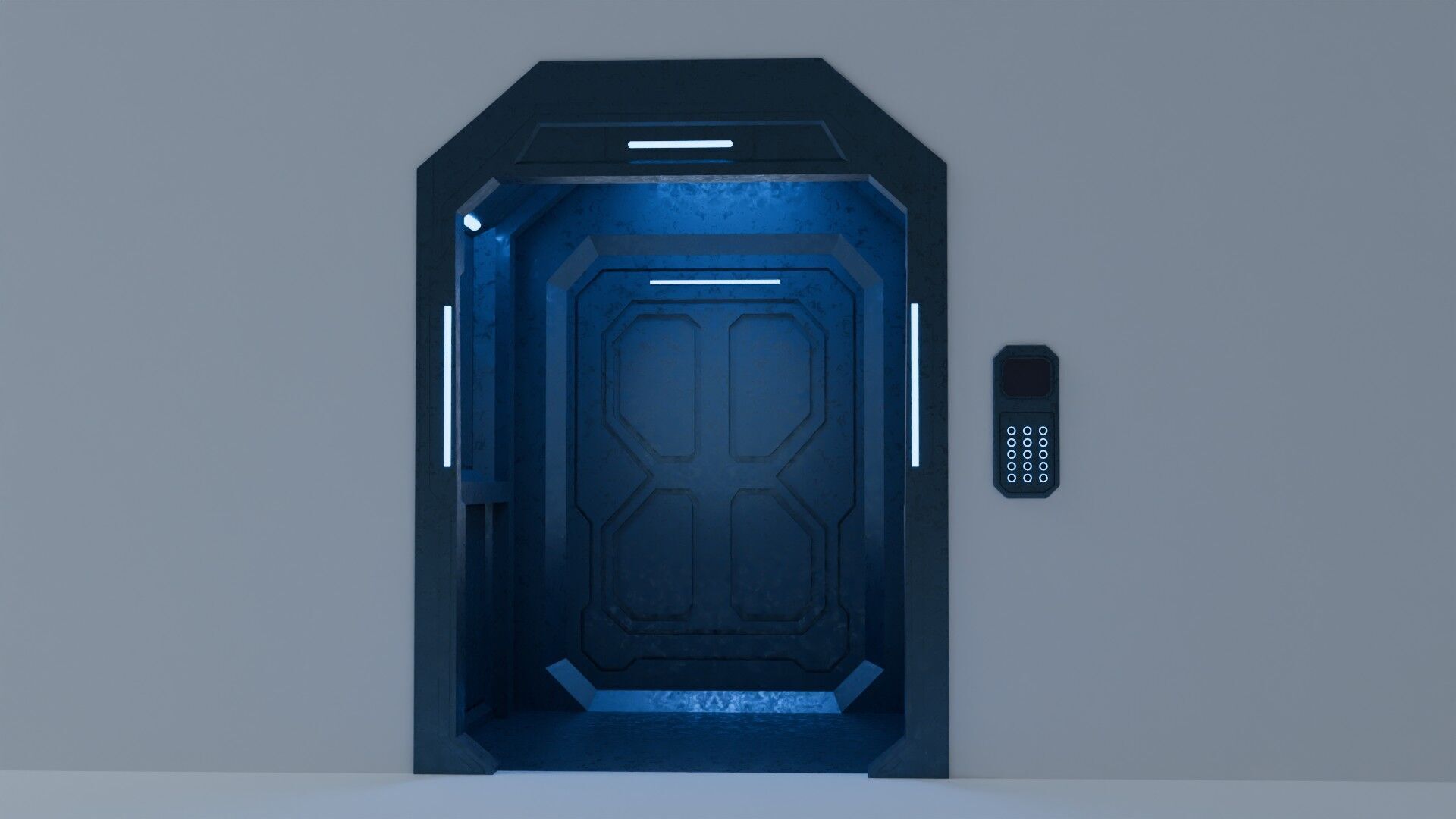 Sci fi elevator Low-poly 3D model_4