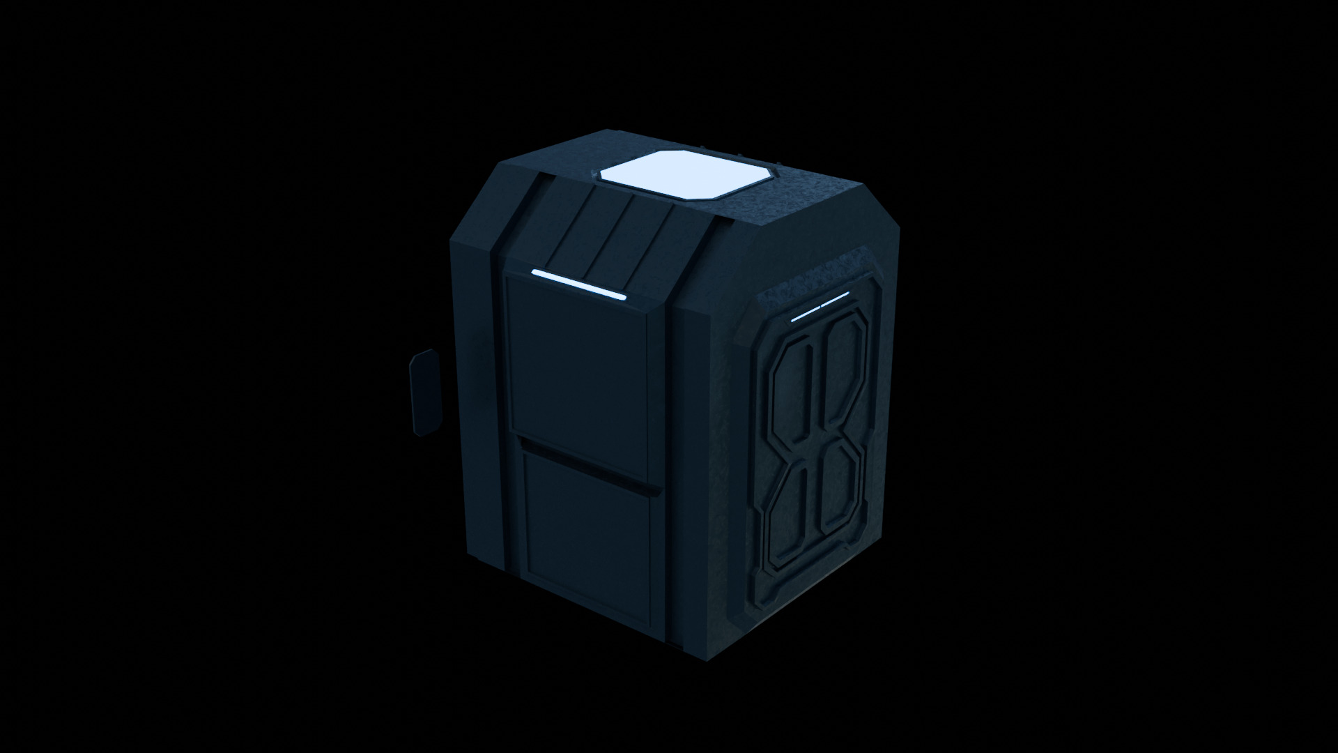 Sci fi elevator Low-poly 3D model_7