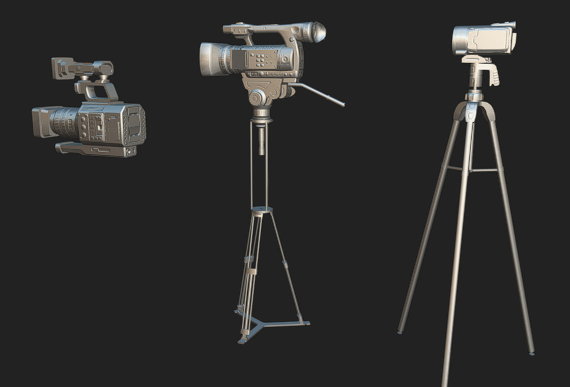 Camcorder Pack 01 Low-poly 3D model_12