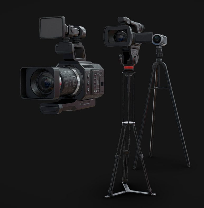 Camcorder Pack 01 Low-poly 3D model_1