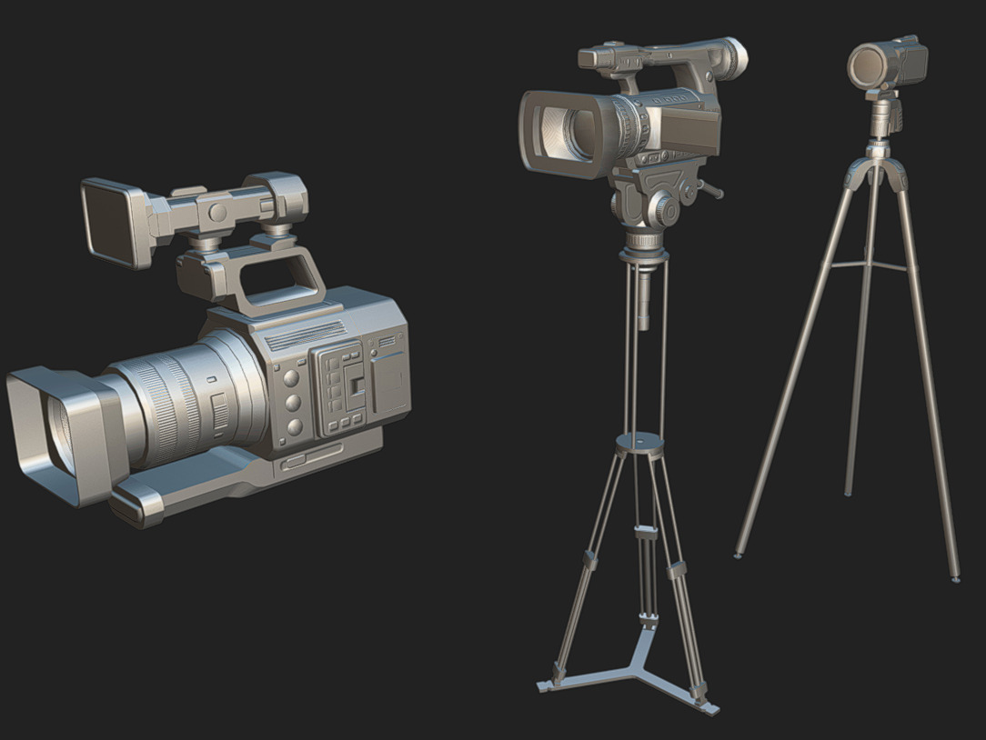 Camcorder Pack 01 Low-poly 3D model_11