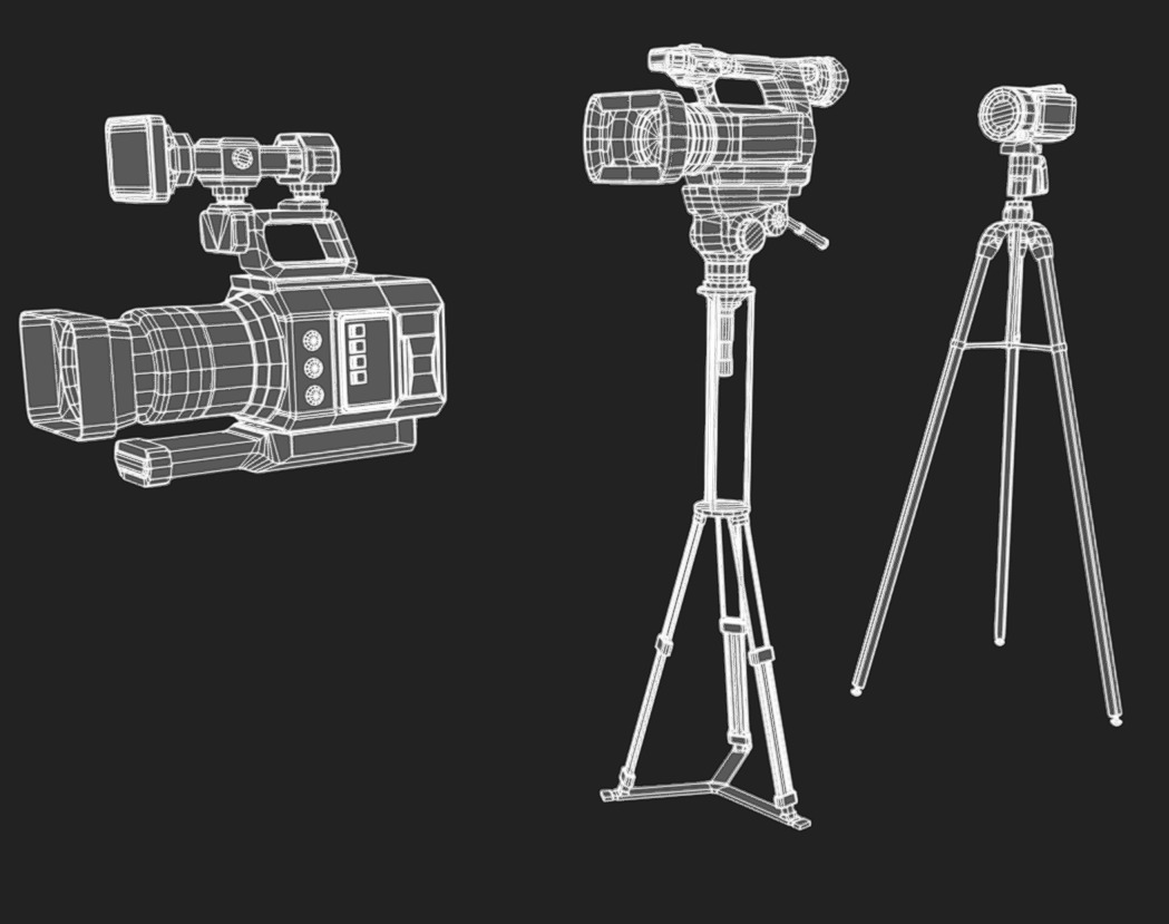 Camcorder Pack 01 Low-poly 3D model_13