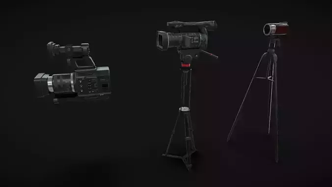 Camcorder Pack 01 Low-poly 3D model
