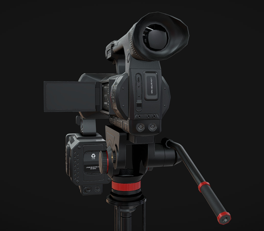 Camcorder Pack 01 Low-poly 3D model_7