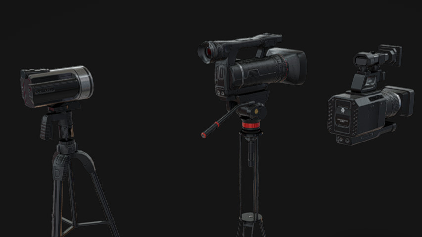 Camcorder Pack 01 Low-poly 3D model_2
