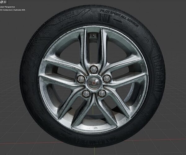 aluminum car wheel 3D model 5