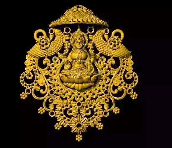 laxmi pendant necklace 3dm file