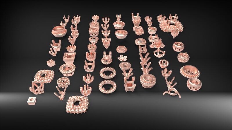 Various Round Heads Findings Earrings nose rings styles 3D print model_35