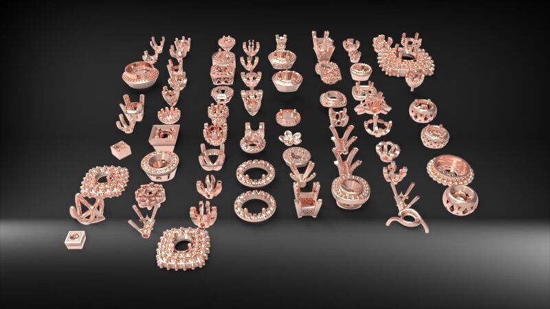 Various Round Heads Findings Earrings nose rings styles 3D print model_33