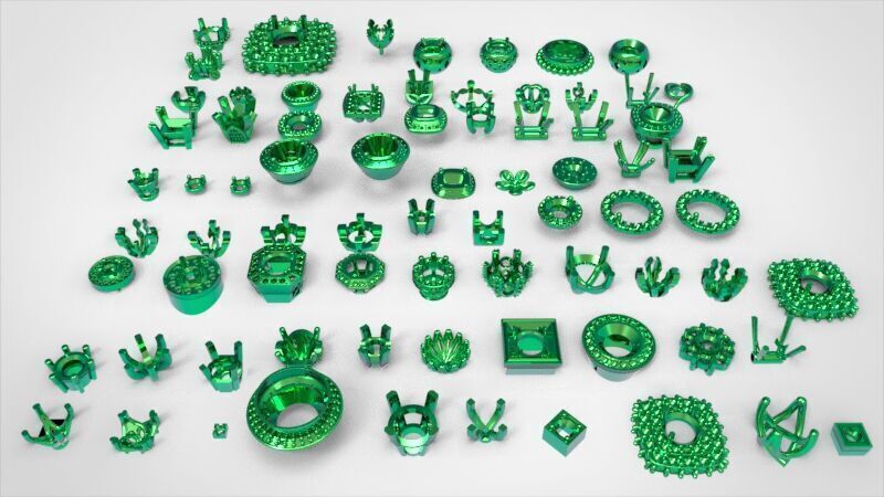 Various Round Heads Findings Earrings nose rings styles 3D print model_16