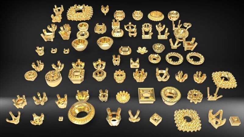 Various Round Heads Findings Earrings nose rings styles 3D print model_19