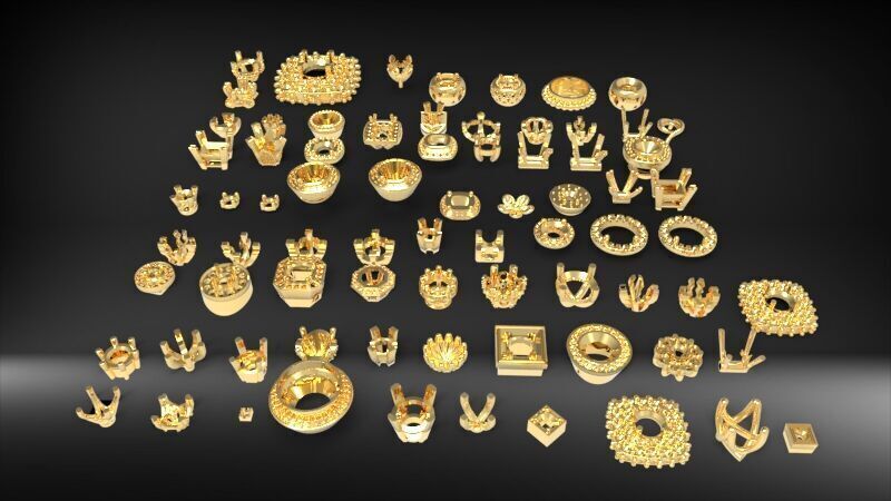 Various Round Heads Findings Earrings nose rings styles 3D print model_39