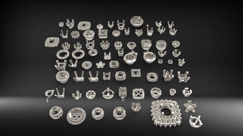 Various Round Heads Findings Earrings nose rings styles 3D print model_6