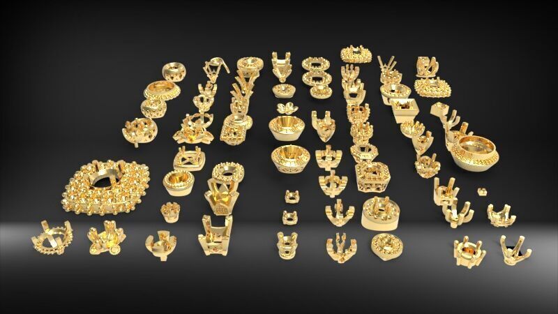 Various Round Heads Findings Earrings nose rings styles 3D print model_21