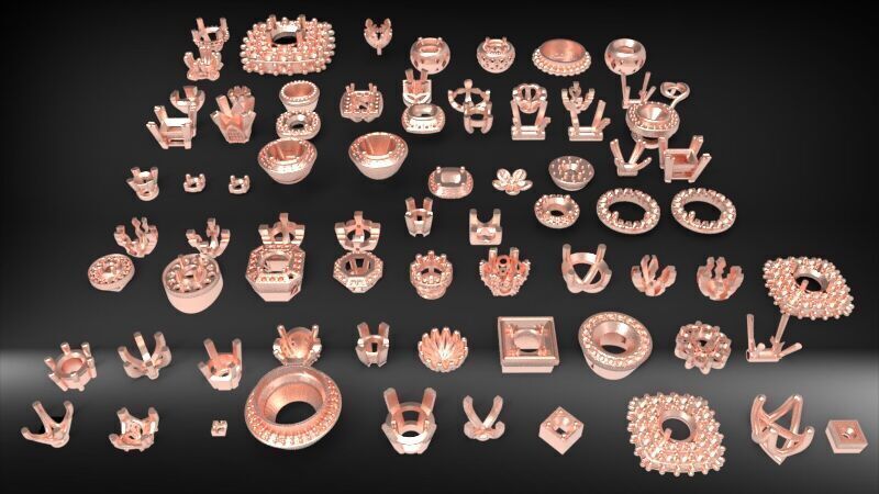 Various Round Heads Findings Earrings nose rings styles 3D print model_12