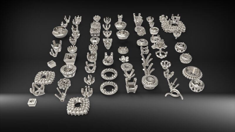 Various Round Heads Findings Earrings nose rings styles 3D print model_30