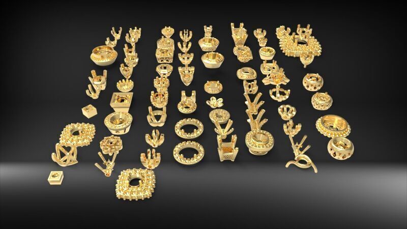 Various Round Heads Findings Earrings nose rings styles 3D print model_28