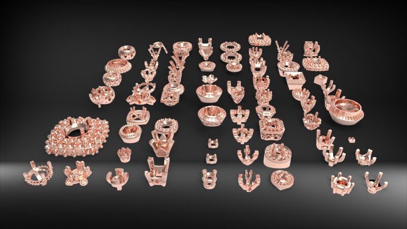 Various Round Heads Findings Earrings nose rings styles 3D print model_26