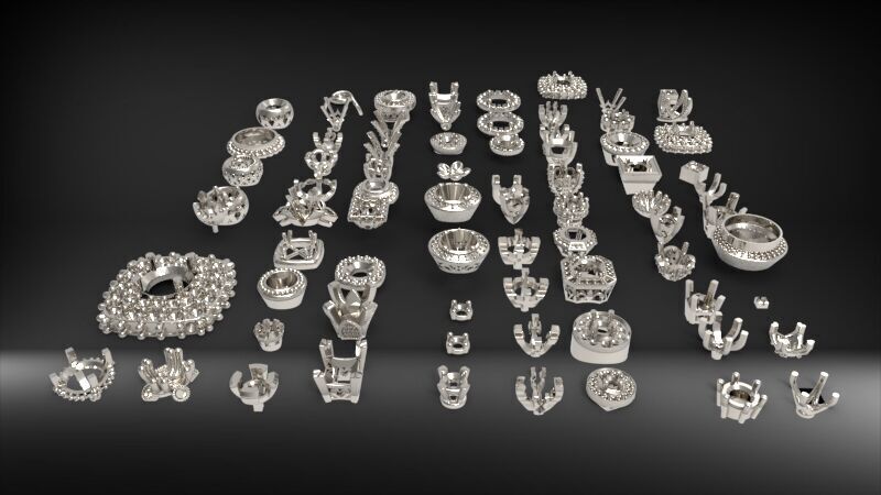 Various Round Heads Findings Earrings nose rings styles 3D print model_22