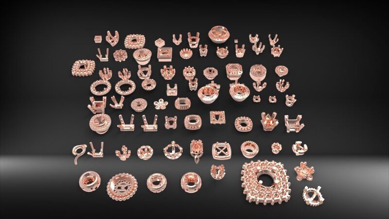 Various Round Heads Findings Earrings nose rings styles 3D print model_7