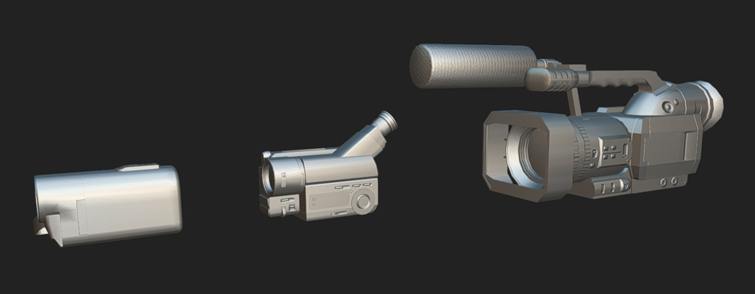 Camcorder Pack 02 Low-poly 3D model_4