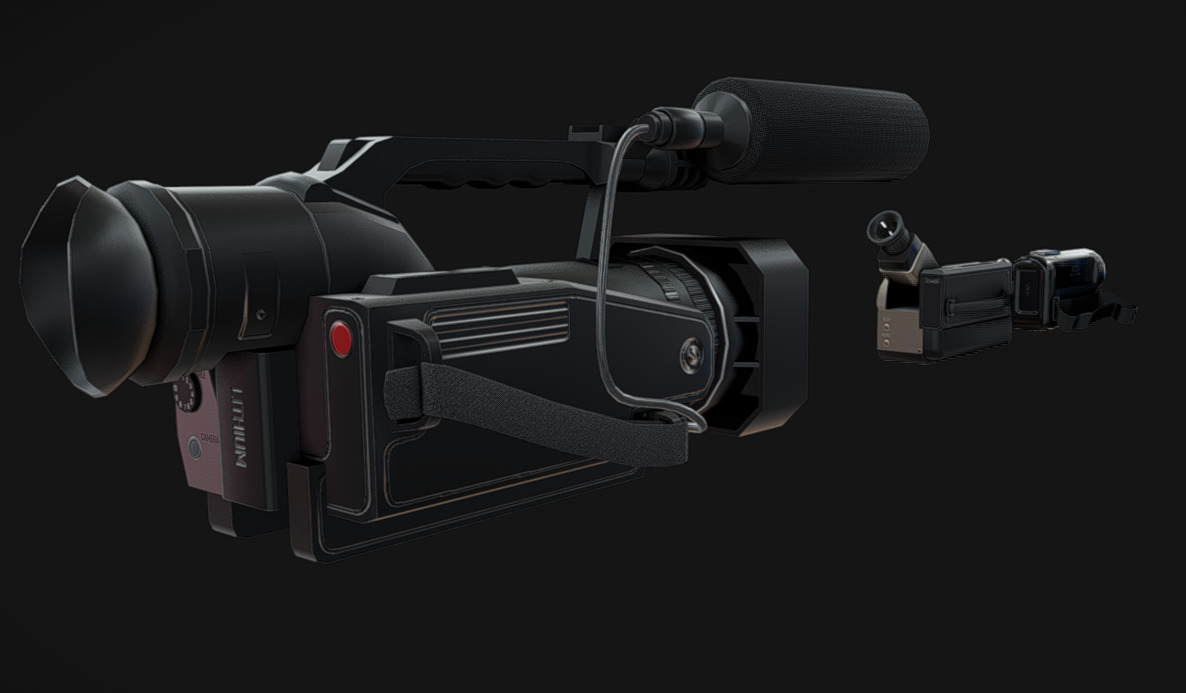 Camcorder Pack 02 Low-poly 3D model_2