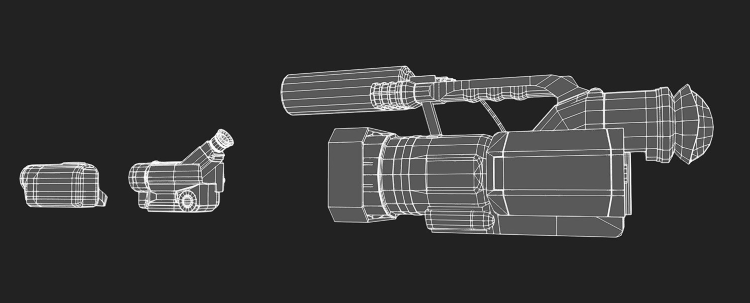 Camcorder Pack 02 Low-poly 3D model_6