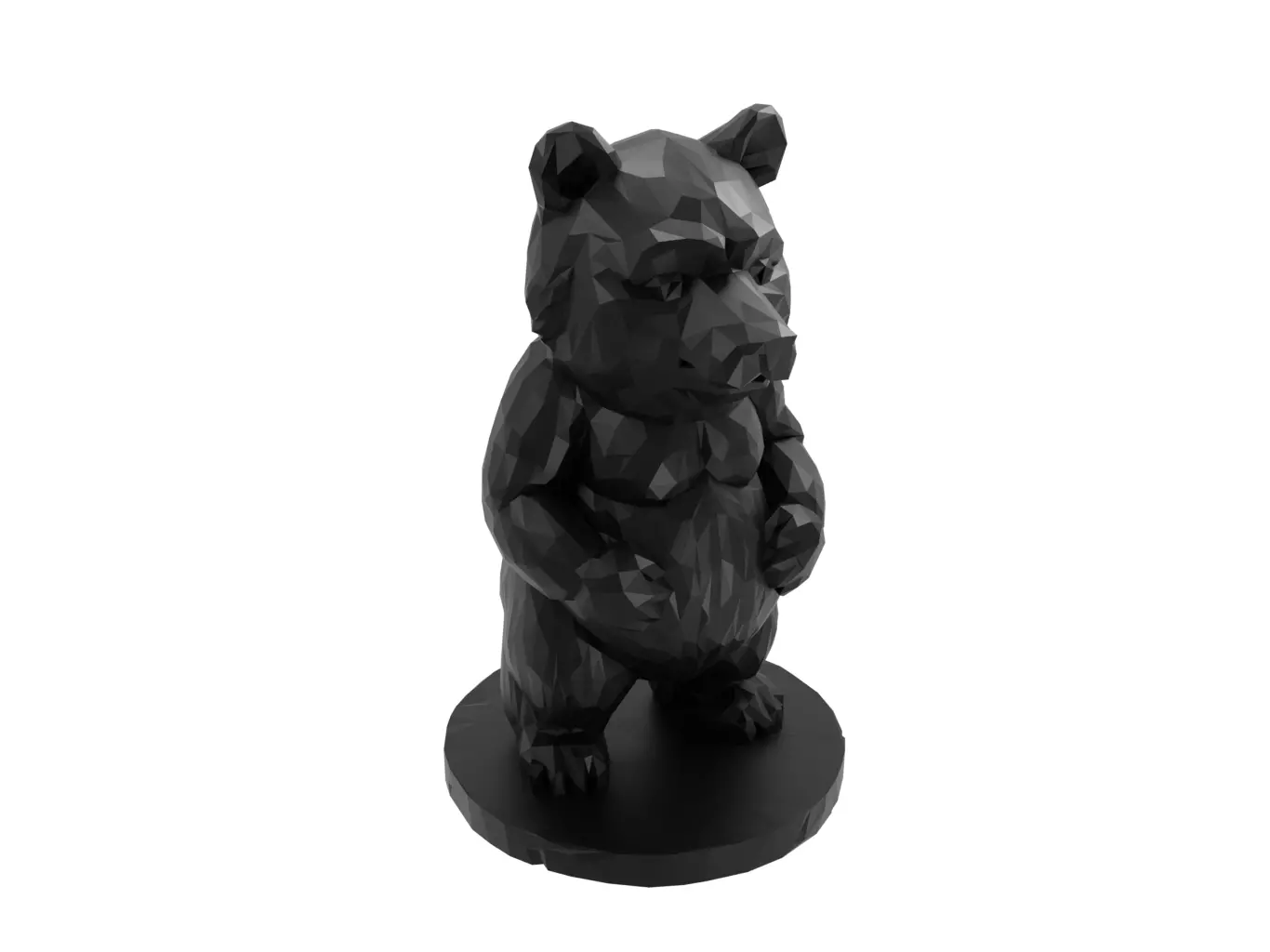Bear Animal Low Poly 3D print model_0