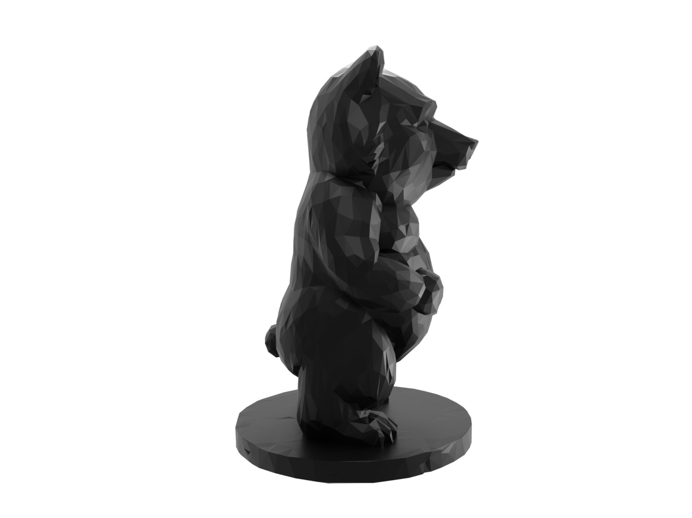 Bear Animal Low Poly 3D print model_2