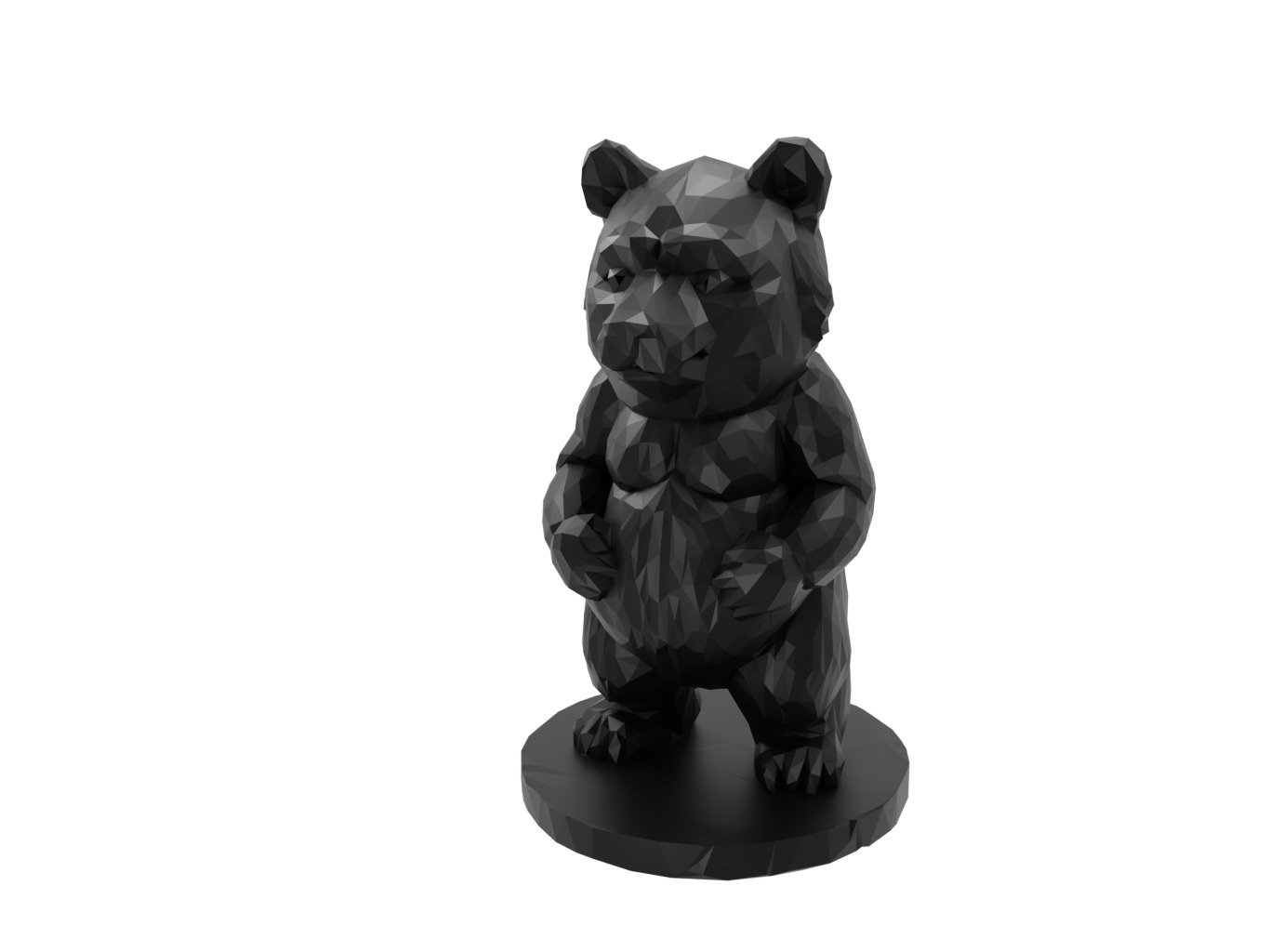Bear Animal Low Poly 3D print model_1