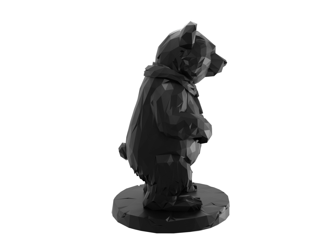 Bear Animal Low Poly 3D print model_2