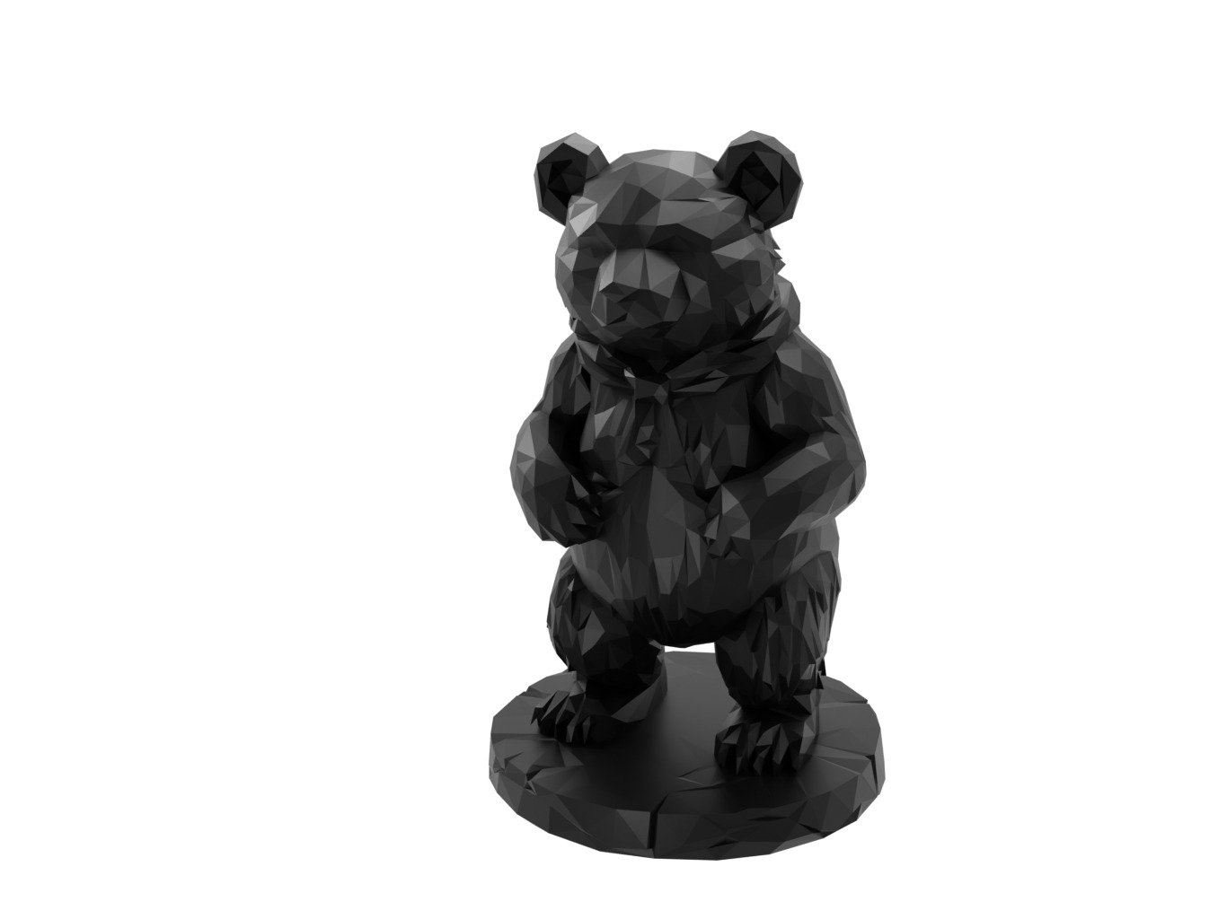 Bear Animal Low Poly 3D print model_1
