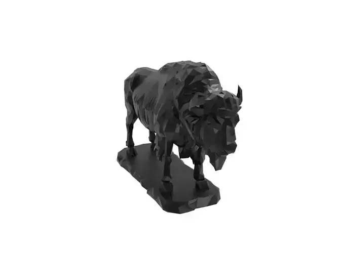 Bison Animal Low Poly 3D print model
