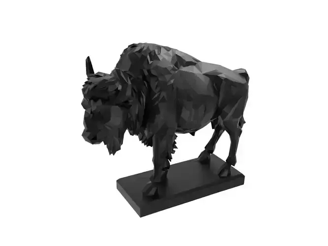 Bison Animal Low Poly 3D print model