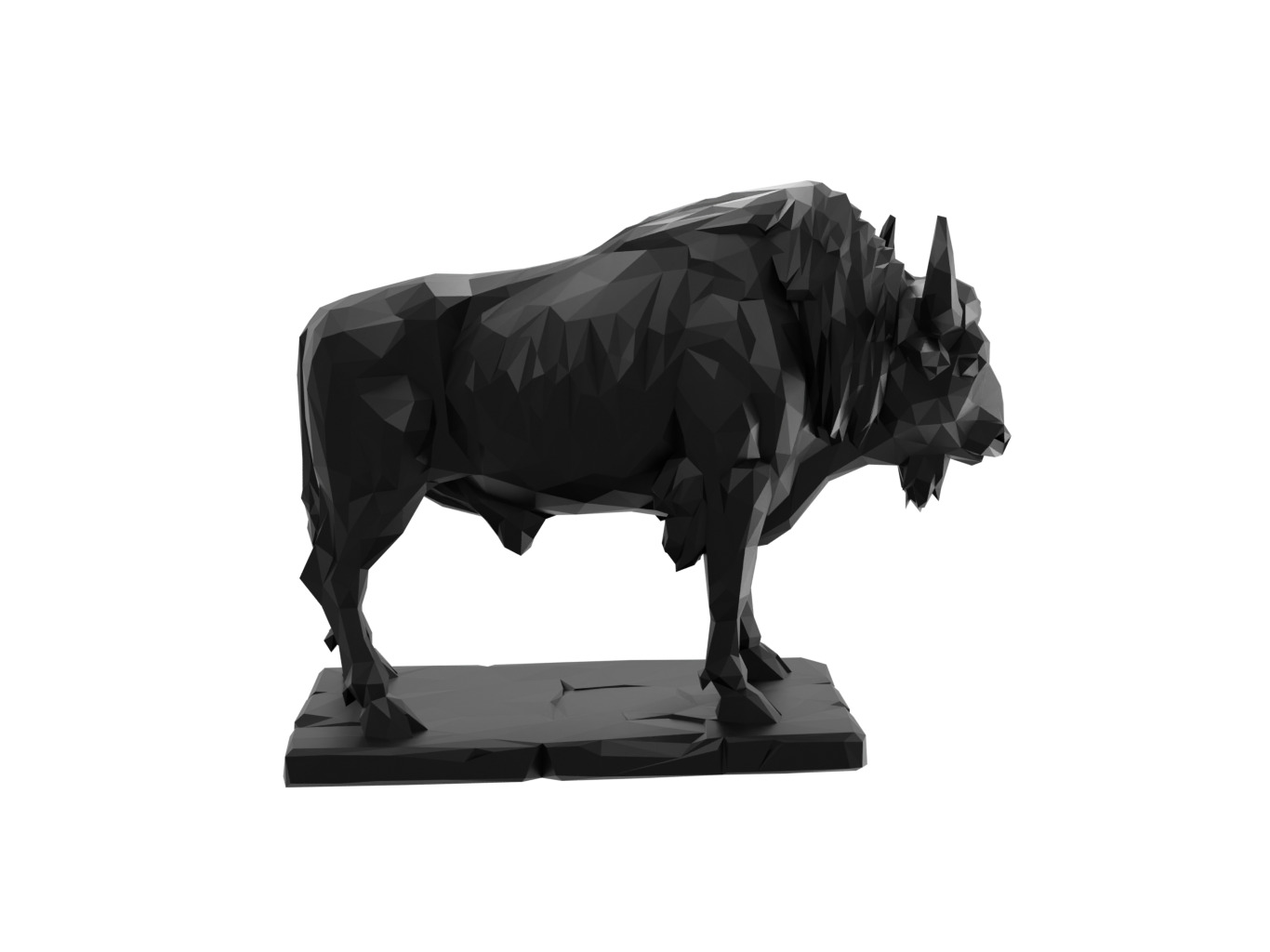 Buffalo Animal Low Poly 3D print model_2