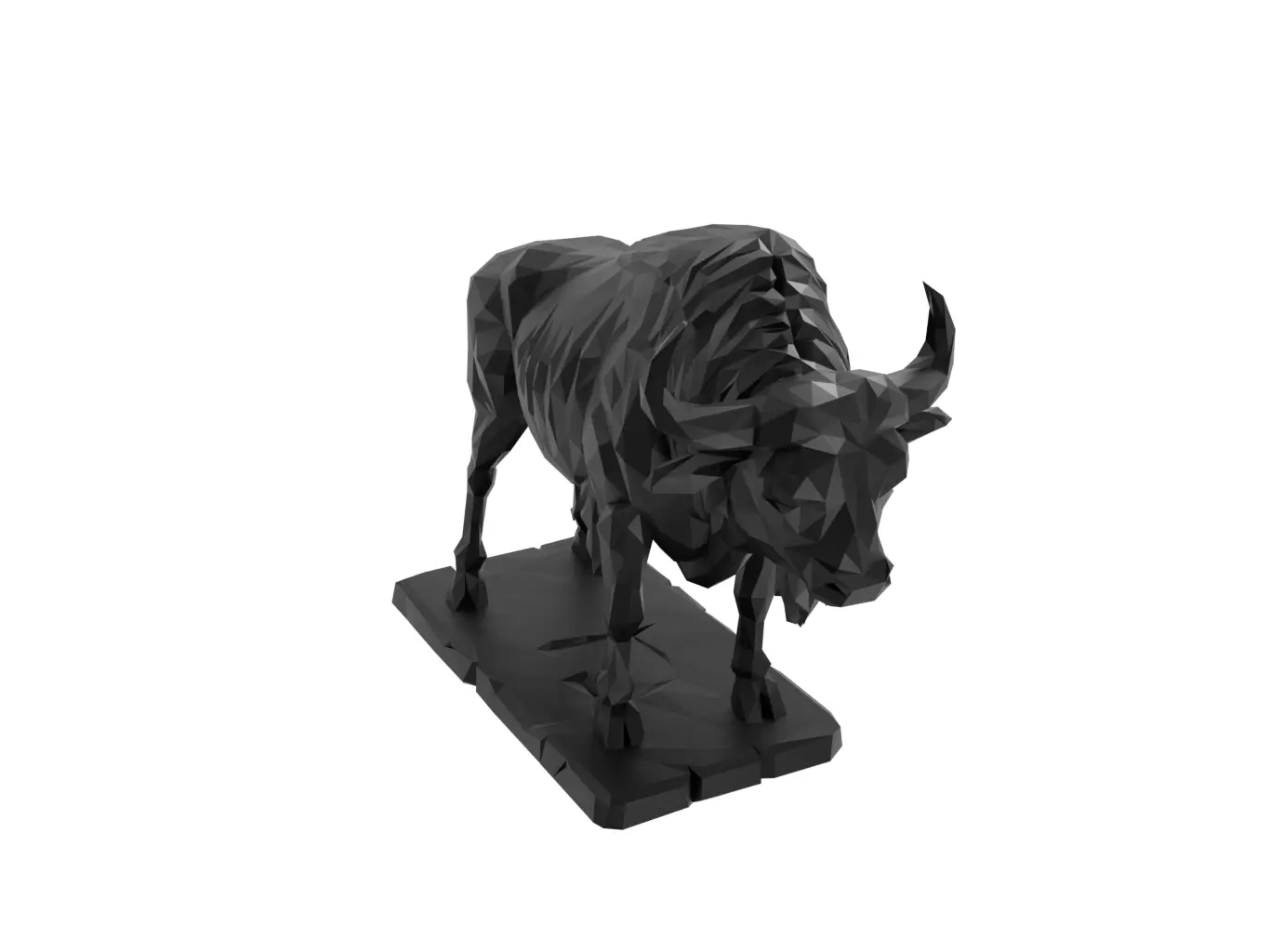 Buffalo Animal Low Poly 3D print model_0