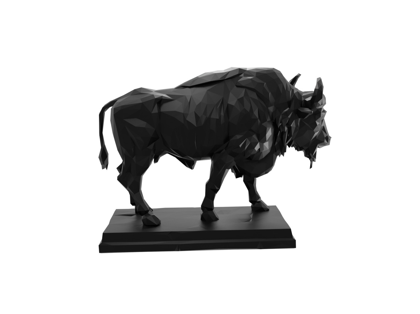 Buffalo Animal Low Poly 3D print model_2